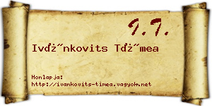 Ivánkovits Tímea névjegykártya