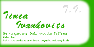 timea ivankovits business card